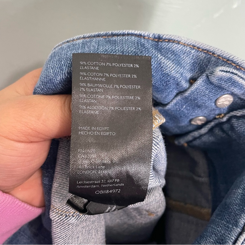 We The Free FP Jayde High Rise Flare Jeans Women Sz 25 Sunburst Blue - Picture 9 of 11